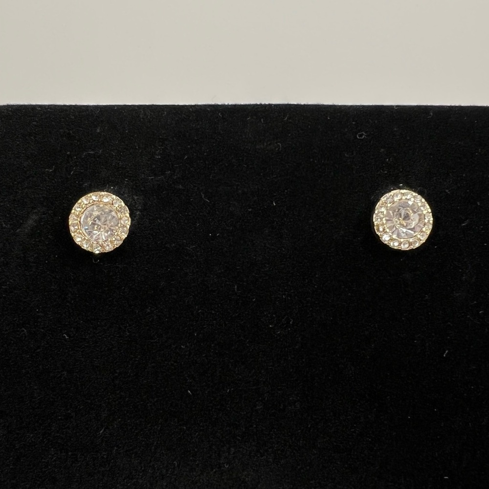 Kate Spade Circle Halo Stud Earrings, Gold Tone - Picture 2 of 6